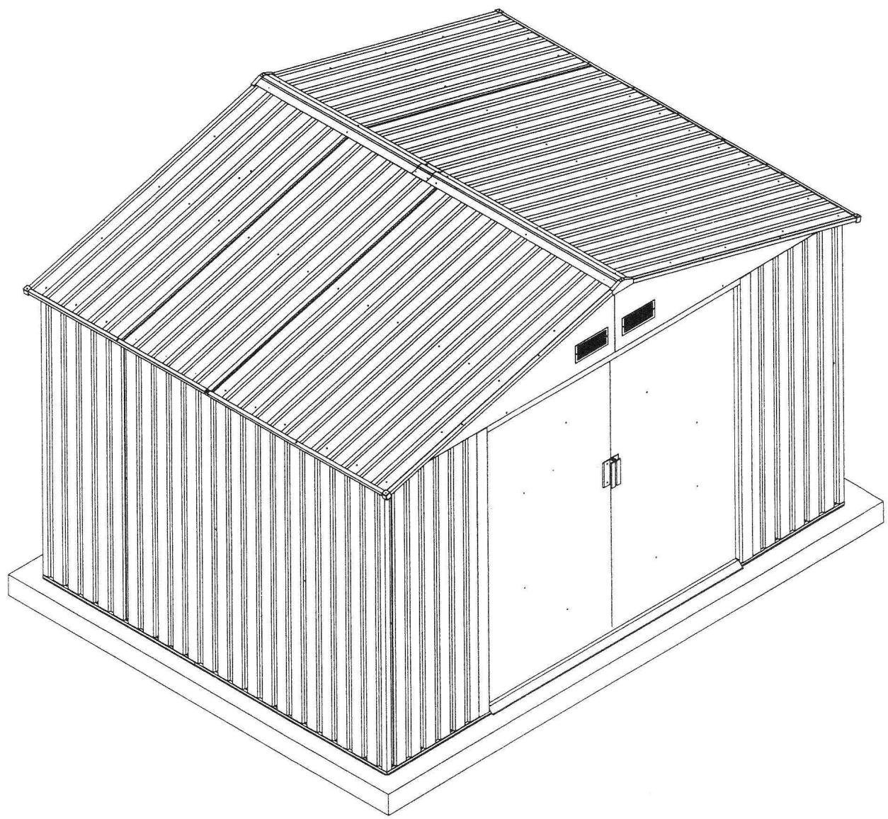 OOGARDEN ABRI METAL 8 M2 0225-0005 - Mode d'emploi relatif au montage Dimension 3.11mx2.31m - 1