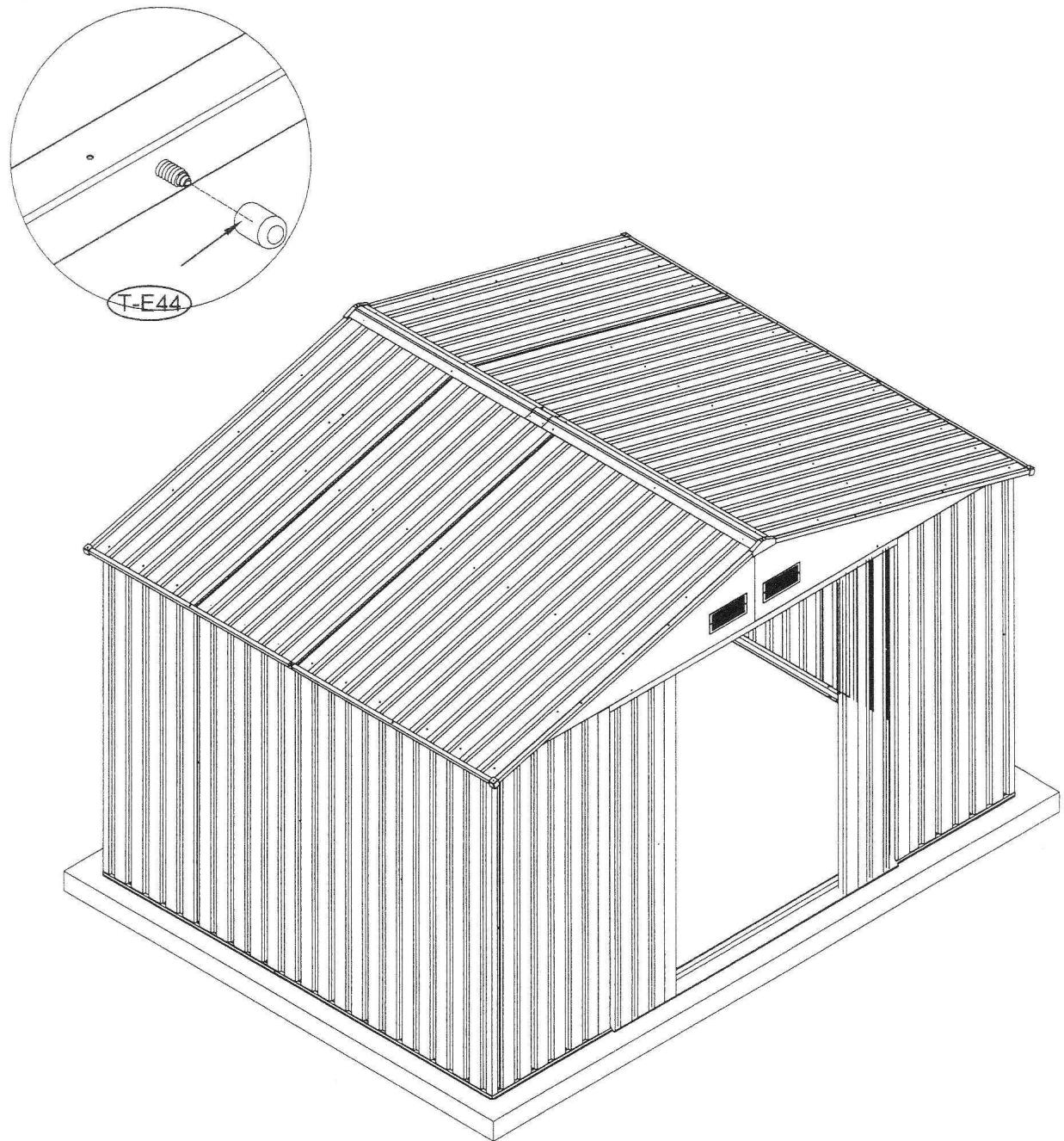 OOGARDEN ABRI METAL 8 M2 0225-0005 - Wooden Platform - 109