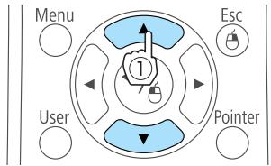 EPSON EB-475WI - Sélectionnez un élément secondaire de menu. - 1
