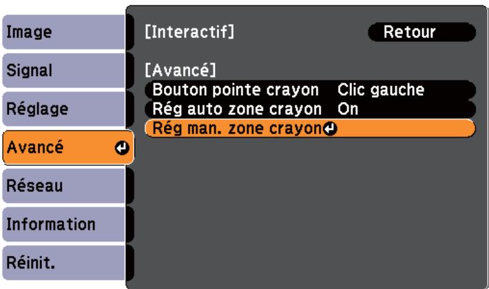 EPSON EB-475WI - Ajustement de la zone d'opération du stylet - 2