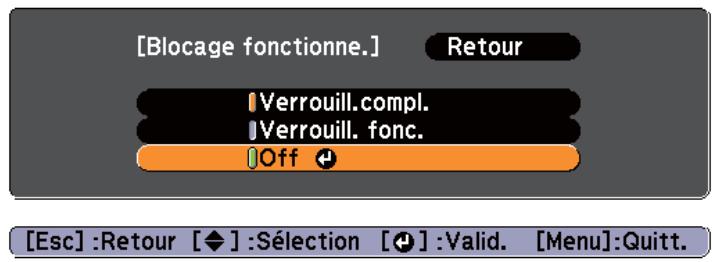 EPSON EB-475WI - Sélectionnez Blocage fonctionne. dans Réglage. - 2