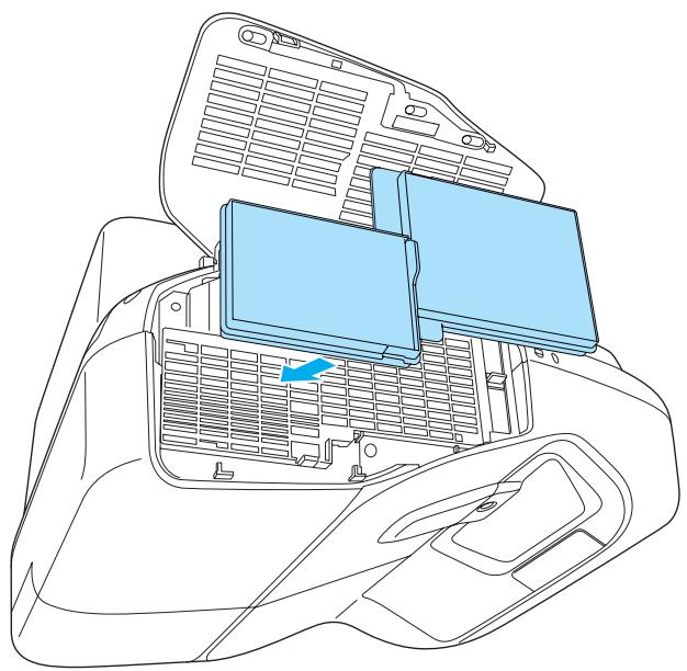EPSON EB-475WI - Retirez le filtré à air. - 2