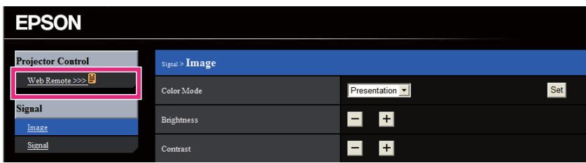 EPSON EB-475WI - Affichage de l'écran Web Remote - 1