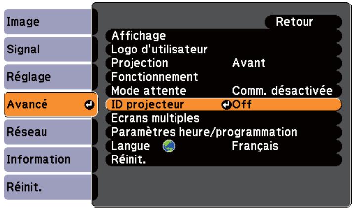 EPSON EB-1965 - Définition d'un ID et utilisation de la télécommande - 3