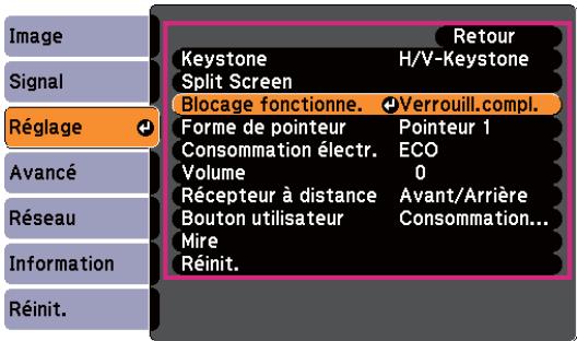EPSON EB-1965 - Sélectionnez un élément secondaire de menu. - 2