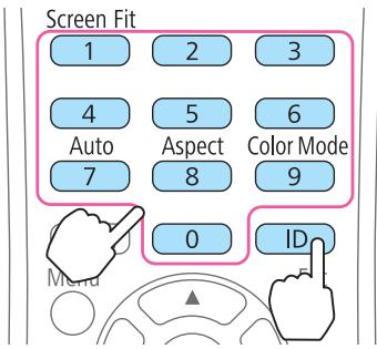 EPSON EB-1965 - Définition d'un ID et utilisation de la télécommande - 8