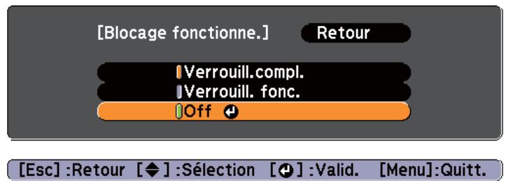 EPSON EB-1965 - Verrouillage des touches de fonctionnement (Blocage fonctionne.) - 4