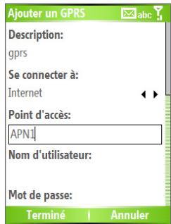 SPV C700 - Pour configurer une connexion GPRS - 2