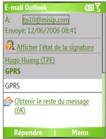 SPV C700 - Vérifier la signature numérique d'un message signé que vous avez reçu - 1