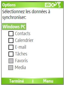 SPV C700 - Pour changer les informations qui sont synchronisées - 1