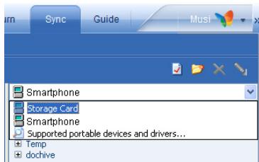 SPV C700 - Pour configurer une relation de synchronisation avec une carte de stockage - 1