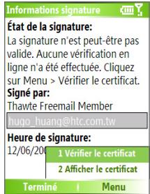 SPV C700 - Vérifier la signature numérique d'un message signé que vous avez reçu - 2