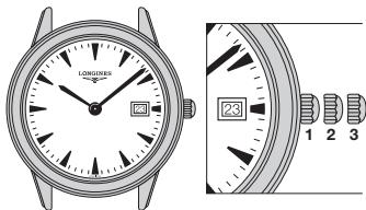 LONGINES MANUAL - Couronne à 3 positions - 1