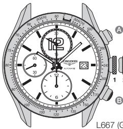 LONGINES MANUAL - Correction de la date et du jour (L674) - 2