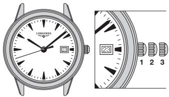 LONGINES MANUAL - Couronne à 3 positions - 1