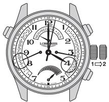 LONGINES MANUAL - Correction de l'heure du second fuseau hora (aiguille 24 heures) - 2