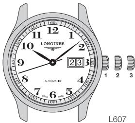 LONGINES MANUAL - Remontage (couronne poussaee à fond) - 1