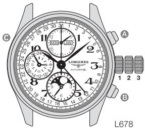LONGINES MANUAL - Mise à l'heure et stop seconde - 1