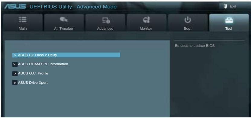 ASUS P9X79 PRO - Menu tools (outils) - 1