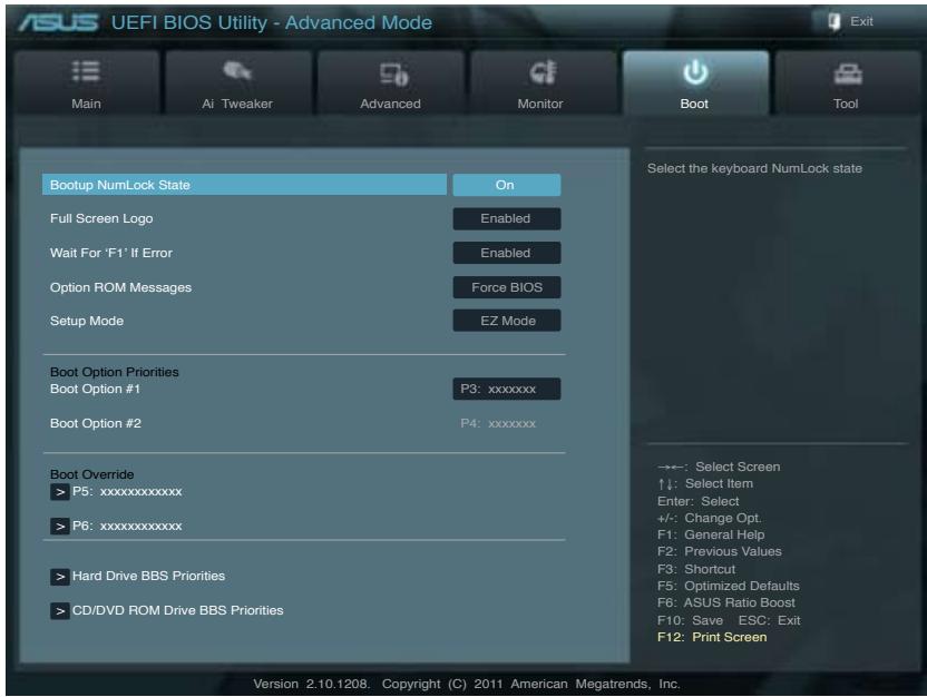 ASUS P9X79 PRO - Menu boot (démarrage) - 1