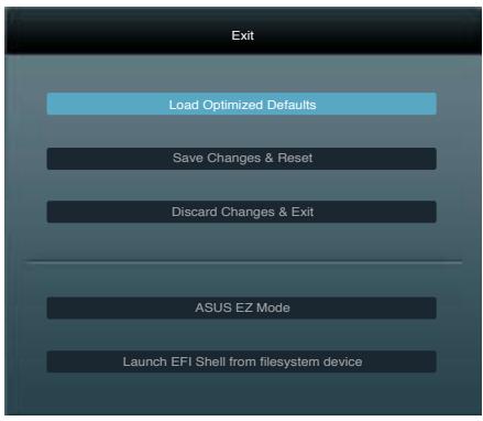 ASUS P9X79 PRO - Menu exit (sortie) - 1