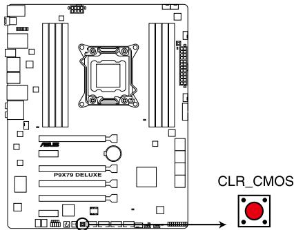 ASUS P9X79 PRO - Bouton d'effacement de la mémoire CMOS - 1