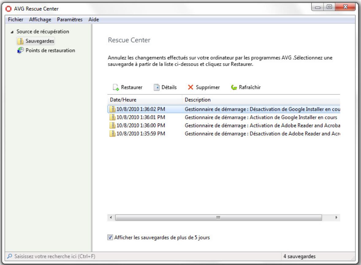 AVG PC TUNEUP 2011 - Sauvegarder les changements faits au niveau système - 1