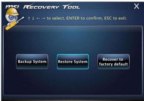 MSI WIND TOP AE2282-002EE - Restauration du système - 1