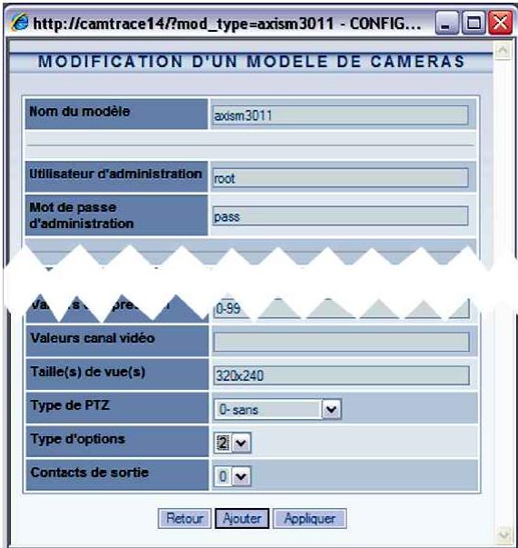 CAMTRACE V4.10.00 - GESTION DES OPTIONS DES CAMÉRAS - 2