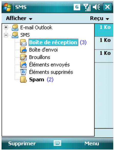 ESET MOBILE ANTIVIRUS - Sélectionnez le dossier Spam. - 1