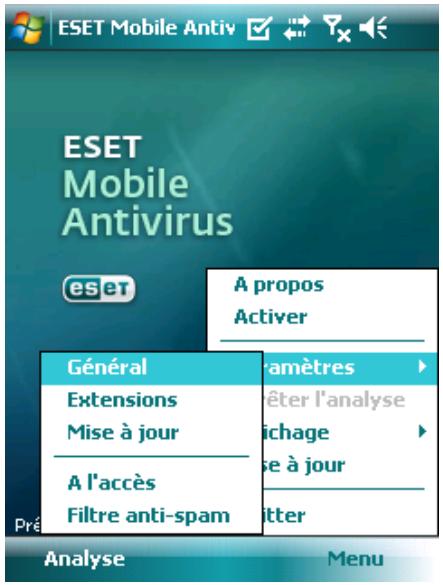 ESET MOBILE ANTIVIRUS - Paramètres - 1