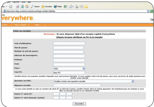 LAPLINK EVERYWHERE 4 - Création d'un compte LLE - 1