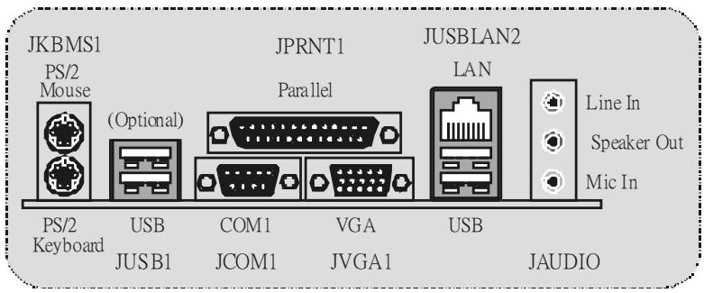 BIOSTAR U8668-D - Back Panel Connector - 1