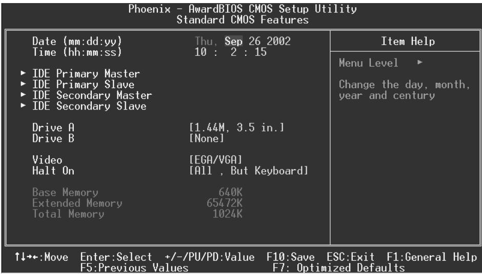 BIOSTAR U8668-D - Standard CMOS Features - 1