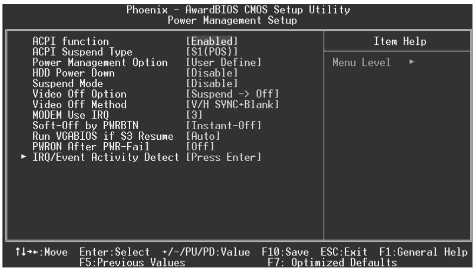 BIOSTAR U8668-D - Power Management Setup - 1