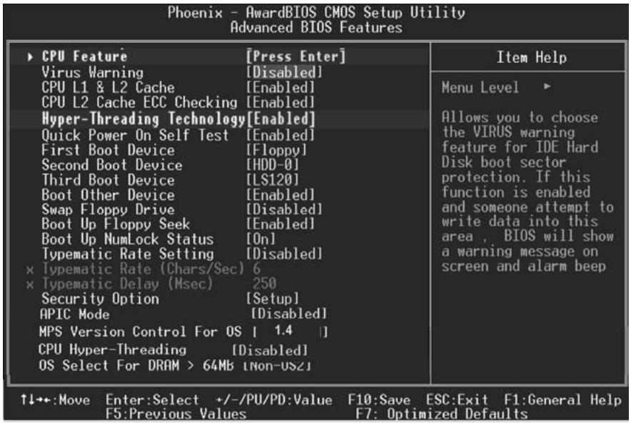 BIOSTAR U8668-D - Advanced BIOS Features - 1