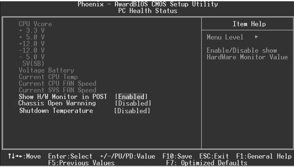 BIOSTAR U8668-D - PC Health Status - 1