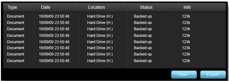 LEXAR ECHO BACKUP - Registrar de acontecimientos - 1