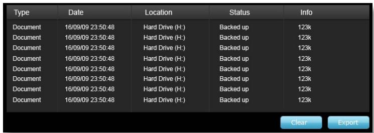 LEXAR ECHO BACKUP - Event log - 1