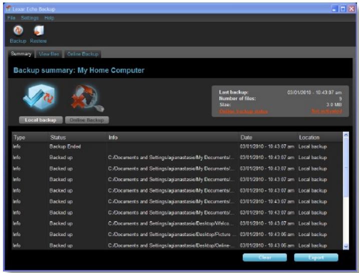 LEXAR ECHO BACKUP - ADMINISTRE LA COPIA DE SEGURIDAD - 1