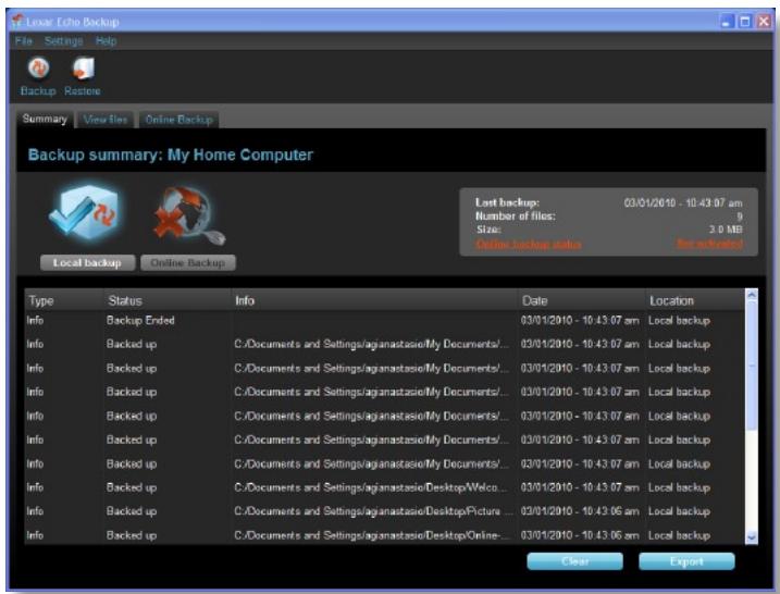 LEXAR ECHO BACKUP - YIPABJIEHNE PE3EPBhbIM KONIPOBAHHeM - 1