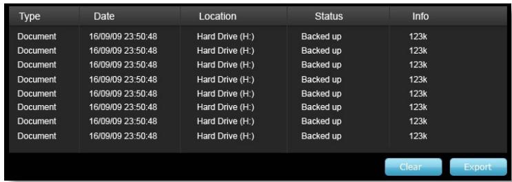 LEXAR ECHO BACKUP - Registro eventi - 1