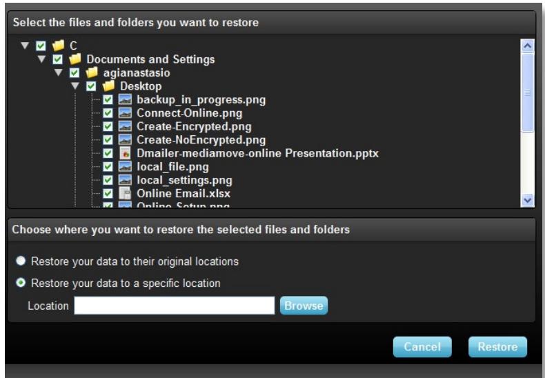 LEXAR ECHO BACKUP - Restaurer des fichiers - 2