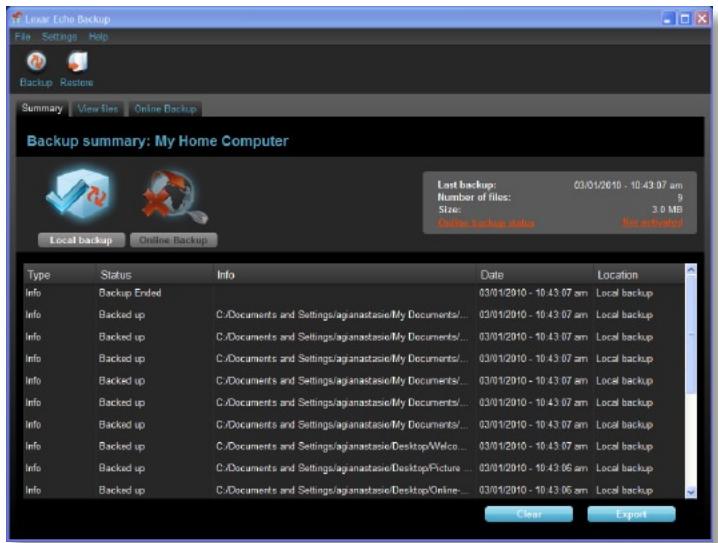 LEXAR ECHO BACKUP - GERIR A COPIA DE SEGURANÇA - 1