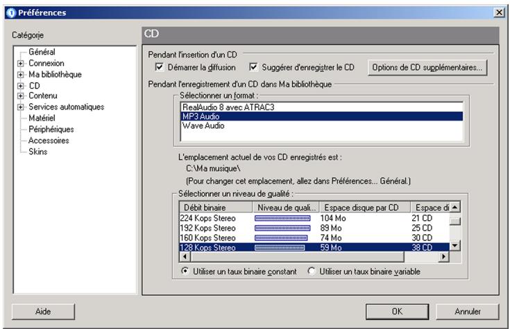 RIO S30S - Définition des préférences - 1