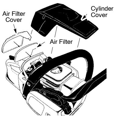 POULAN PRO PP3516 - Cleaning the air filter: - 1