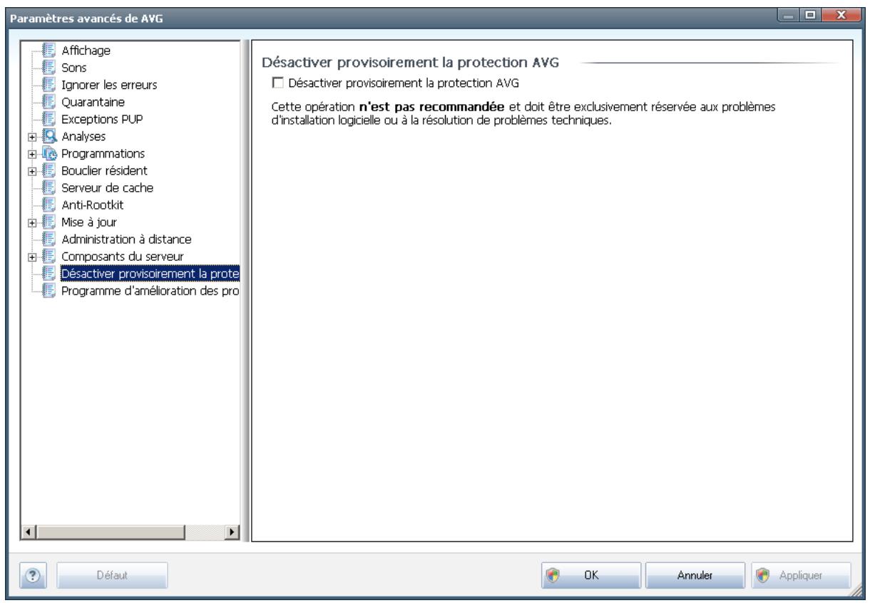 GRISOFT EDITION SERVEUR DE FICHIERS 2011 - Désactiver provisoirement la protection AVG - 1