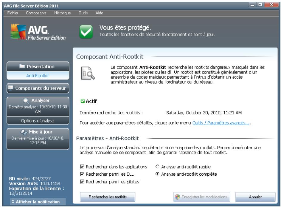 GRISOFT EDITION SERVEUR DE FICHIERS 2011 - Interface de l'anti-rootkit - 1