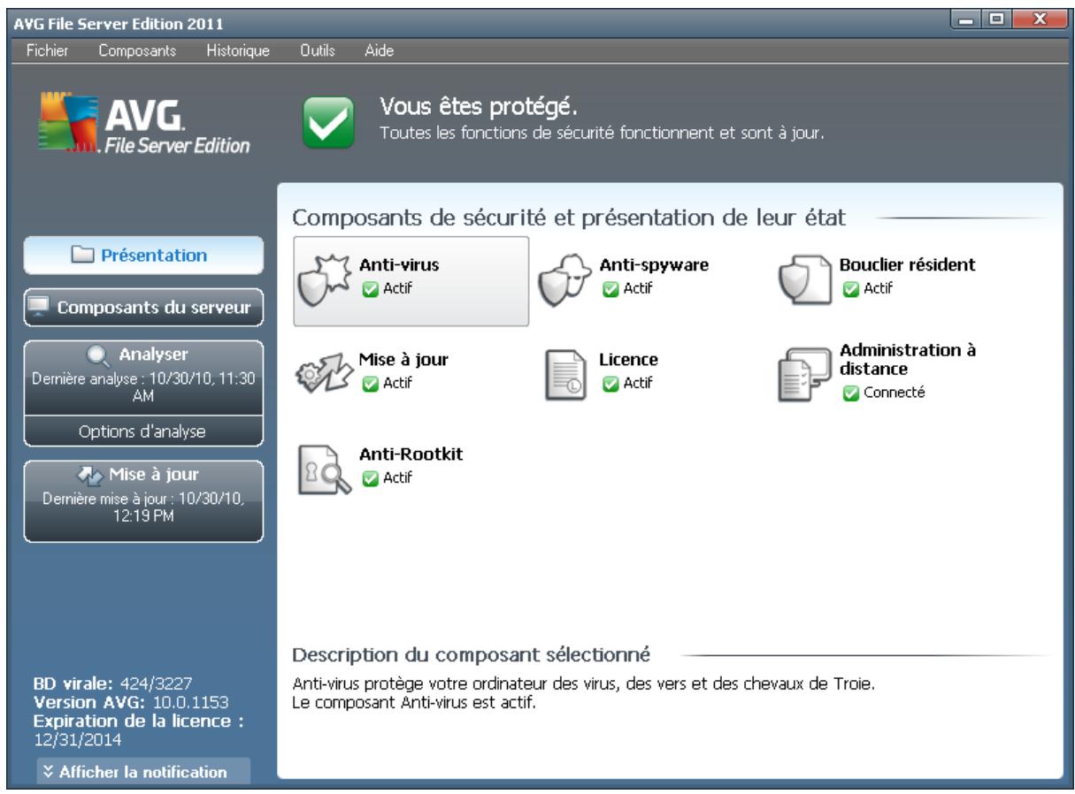 GRISOFT EDITION SERVEUR DE FICHIERS 2011 - Interface utilisateur AVG - 1