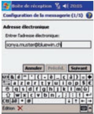Boîte de réception Configuration de la message (1/5) Adresse électronique Entre l'adresse électronique: sonya.muster@bluewin.ch Annuler Président Suivant KU & e " ' (- - - - - - - - - - - - - - - - - - - - - - - - - - - - - - - - - - - - - - a z e r t y u i o p $ € g s d f g h j k l m ú w x c v b n , : : ! + - C# 3d + @ ↓ ↑ ← Edition X